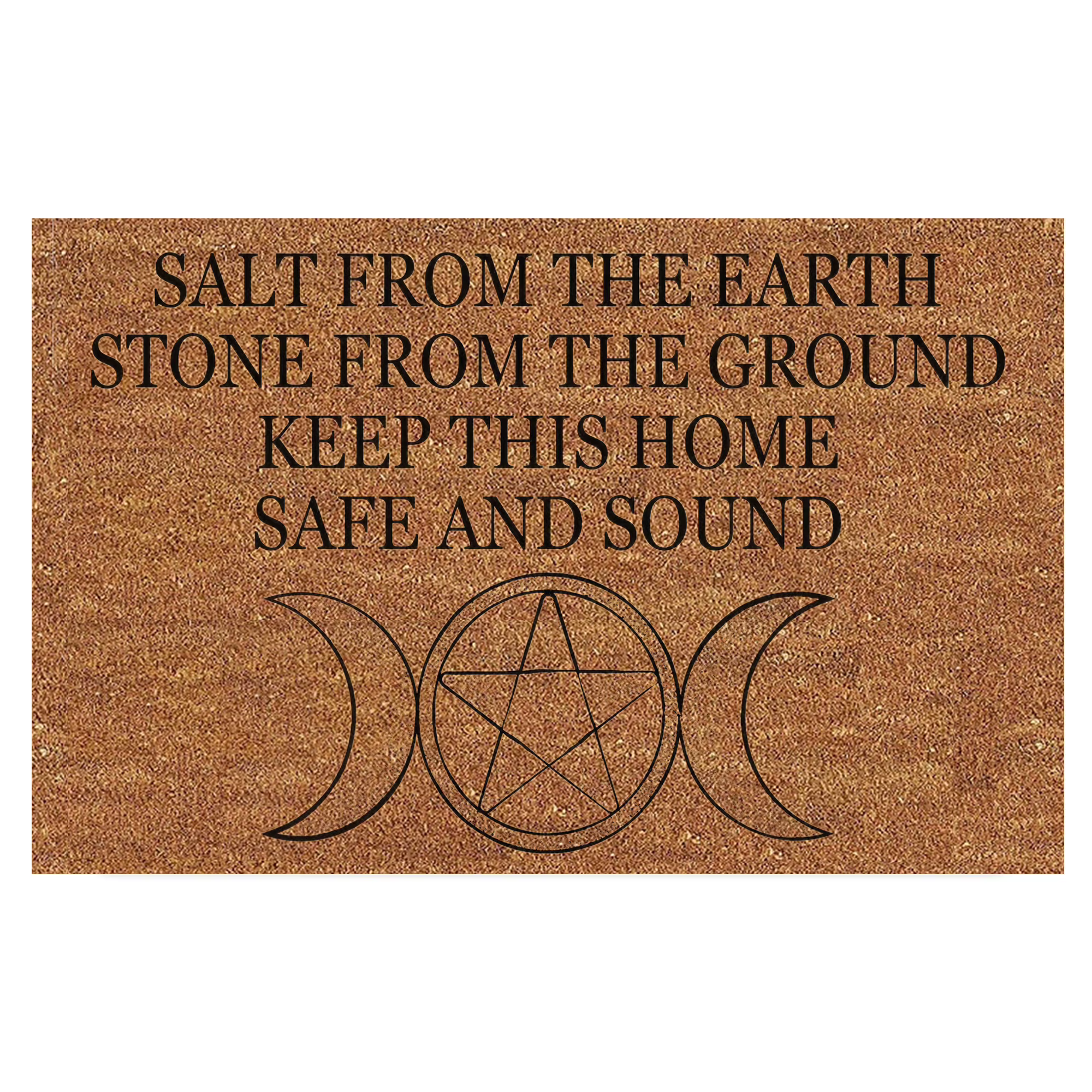 Paillasson spirituel de protection en pierre de terre, Pentacle de lune Wicca mystique, tapis avant