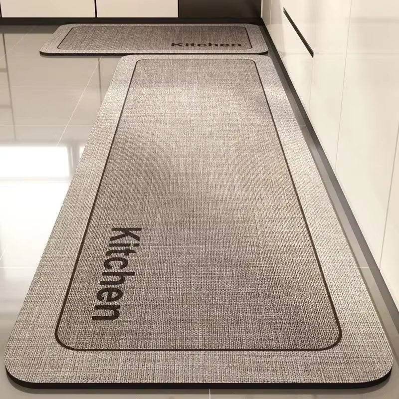 Tapis de sol de cuisine en cuir PVC imperméable et antidérapant, long tapis résistant à l'huile, tap