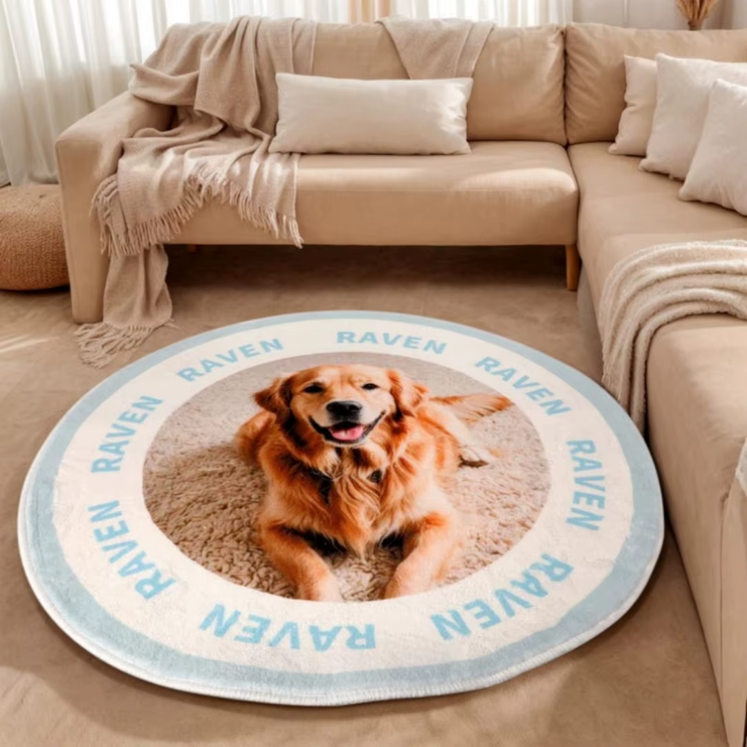Tapis Photo personnalisé avec nom de Photo, en flanelle douce, antidérapant, personnalisable, pour c