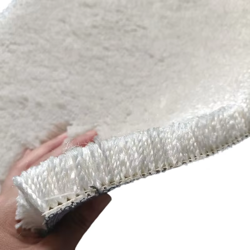 Tapis moelleux en tissu de coton de 21 mm, antidérapant, à poils longs, pour la maison, la chambre, 