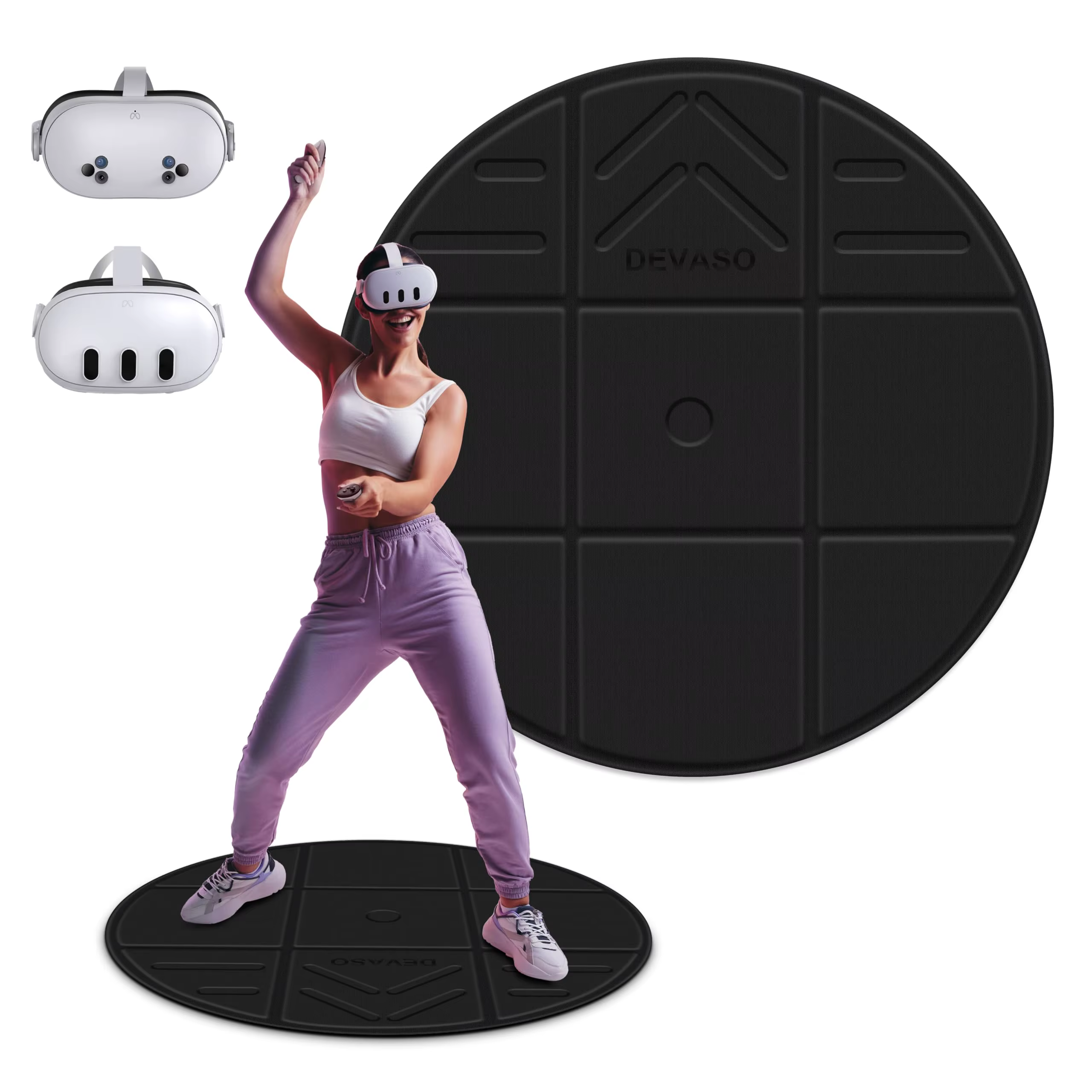 Tapis VR pliable pour Meta Quest 3S/Quest 3, grand tapis rond Anti-Fatigue, tapis de sol antidérapan