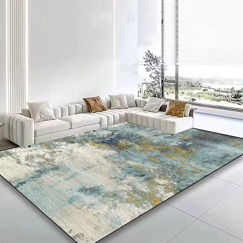 Grand tapis de style nordique antidérapant pour salon, décoration, tapis de zone de canapé, facile à