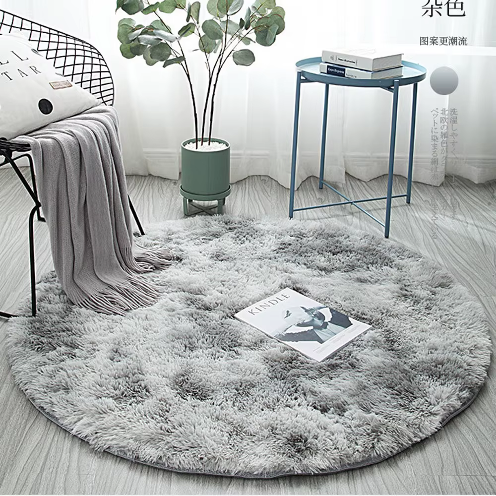 Tapis de chambre rond à cheveux longs, couverture intérieure en peluche, salon recouvert, moderne et