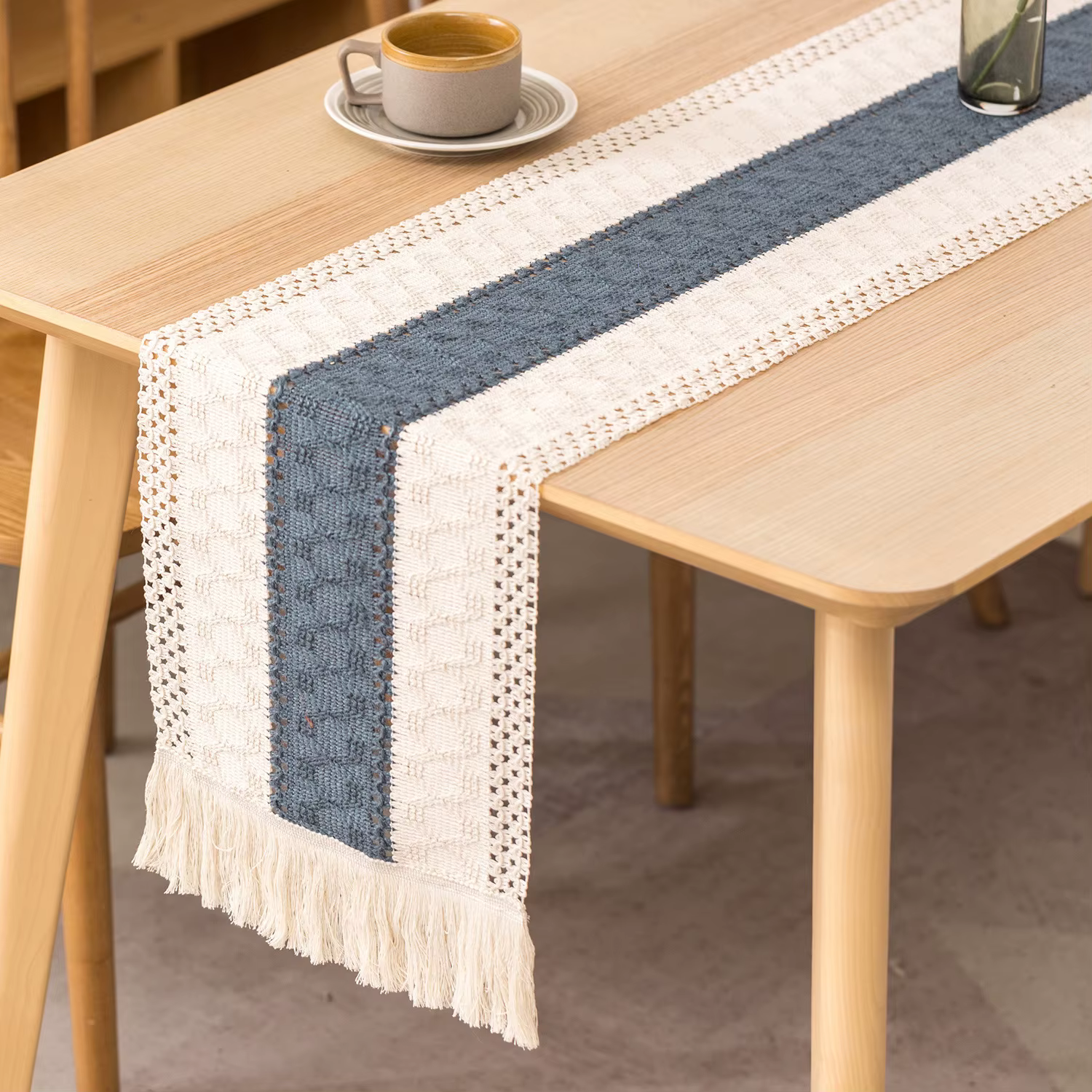 Chemin de Table en coton et lin pour décoration de Mariage, Festivals, décoration de pâques, chemin