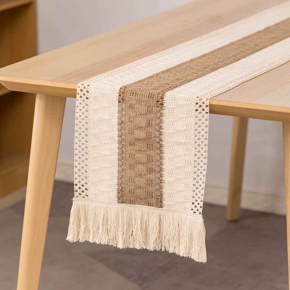 Chemin de Table en coton et lin pour décoration de Mariage, Festivals, décoration de pâques, chemin 