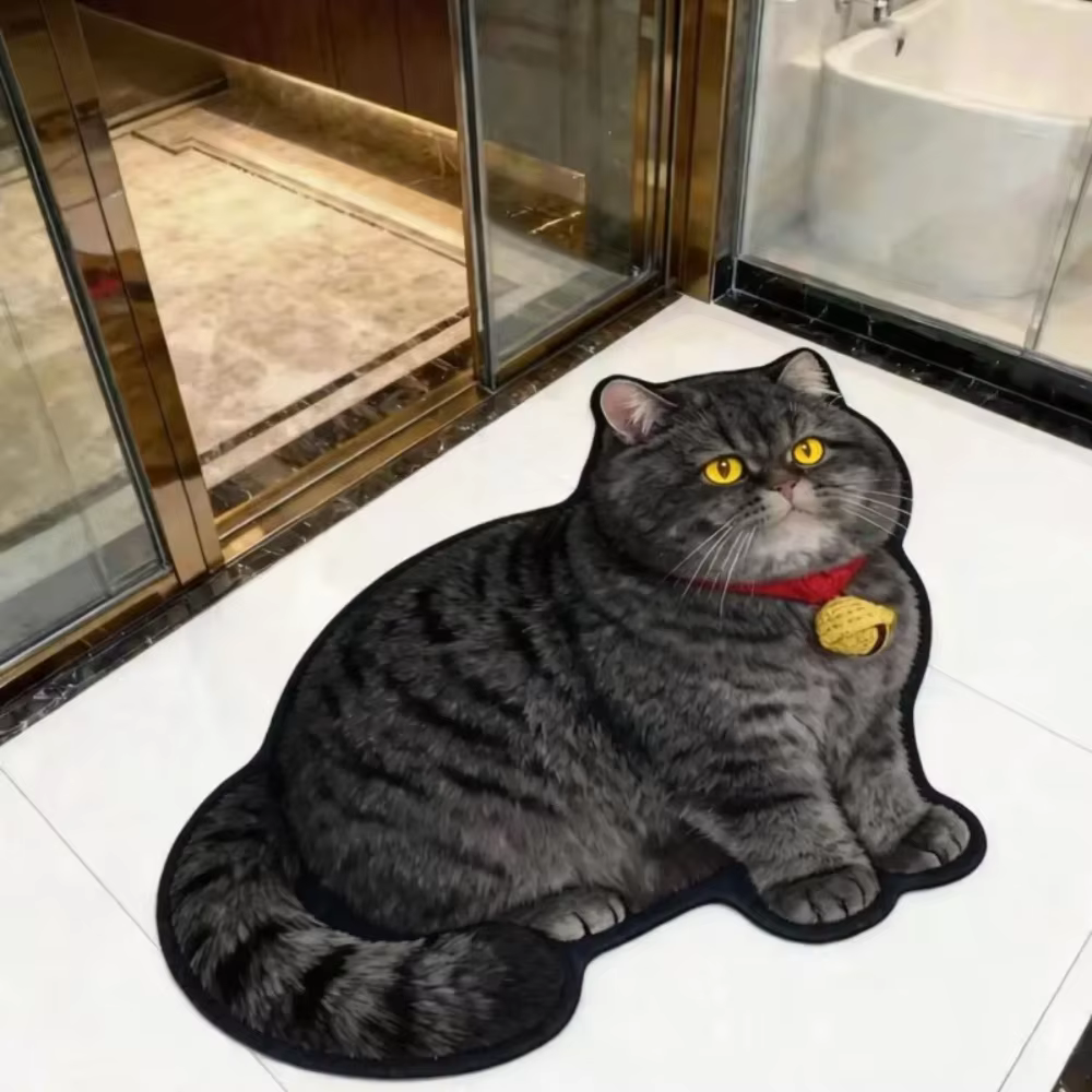 Tapis de bain en diatomite en forme de chat mignon 40*60cm, antidérapant, séchage rapide, tapis de s