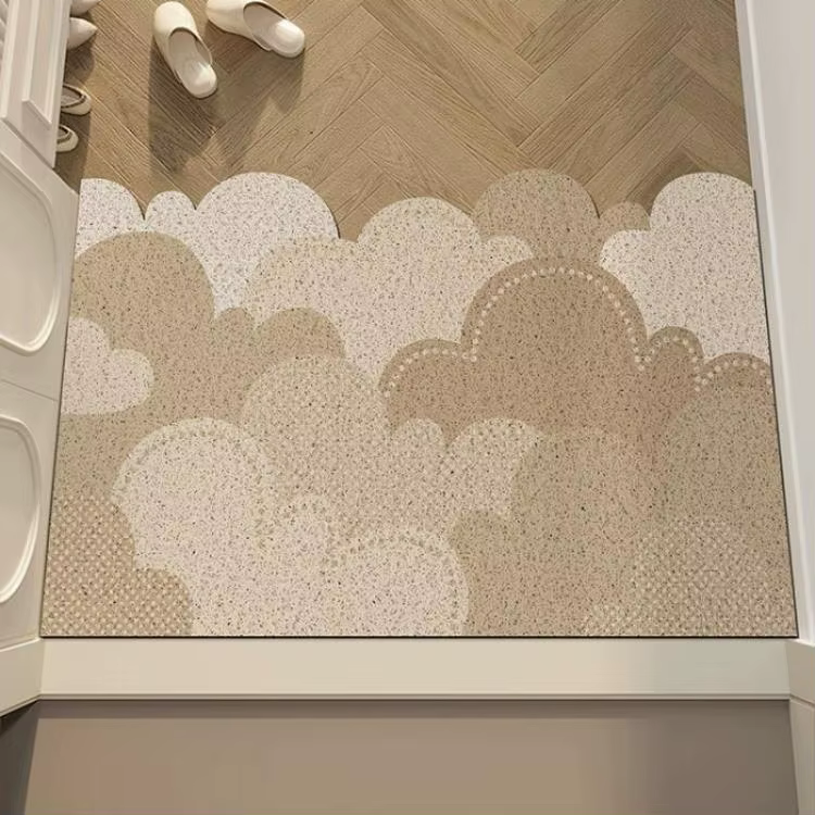 Tapis d'entrée Durable avec conception de montagne/vages, antidérapant, facile à nettoyer, pour l'en
