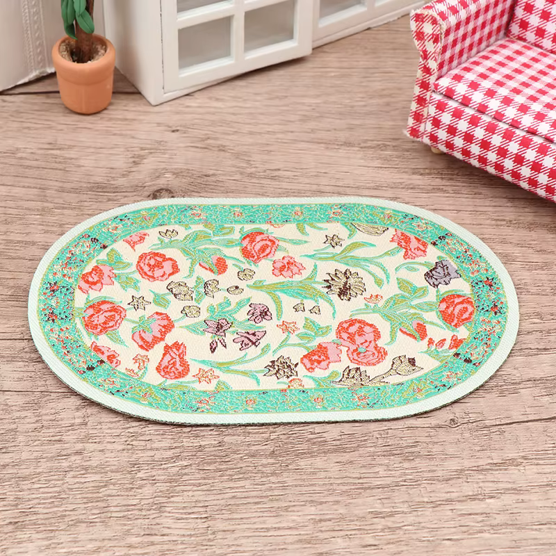 Tapis de couverture de sol de style turc, jouet de courses, maison l'inventaire, rond, carré, polymè