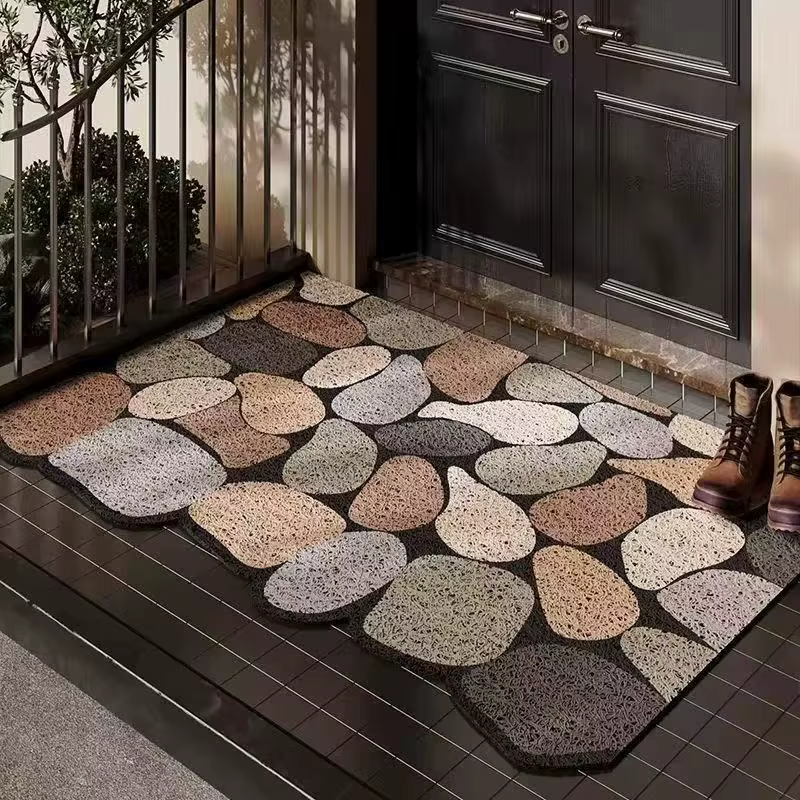 Tapis de porte d'entrée, tapis de sol circulaire en soie avant d'entrée, grande entrée, tapis de pie