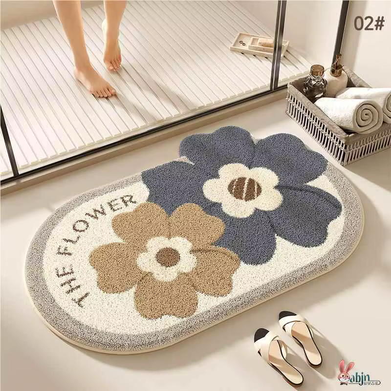 Tapis de sol de toilette, pour porte d'entrée, salle de bain, toilettes domestiques, imitation cache