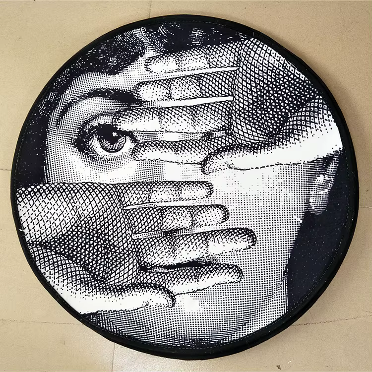 Tapis rond d'art nordique pour salon, visage de chambre à coucher, chevet, grande surface créative,
