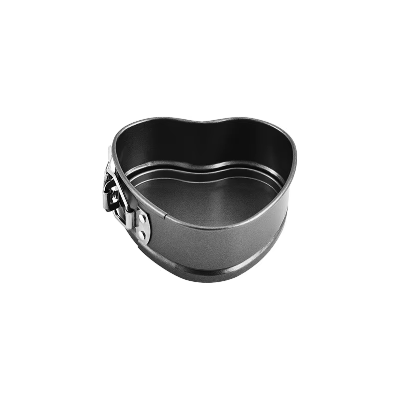 Moule à gâteau antiadhésif en forme de cœur, en acier au carbone, pour la maison, avec boucle inféri