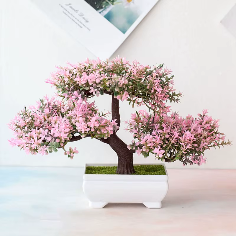 Plantes artificielles bonsaï, petit arbre, fausses fleurs, ornements en Pot pour la maison, décorati