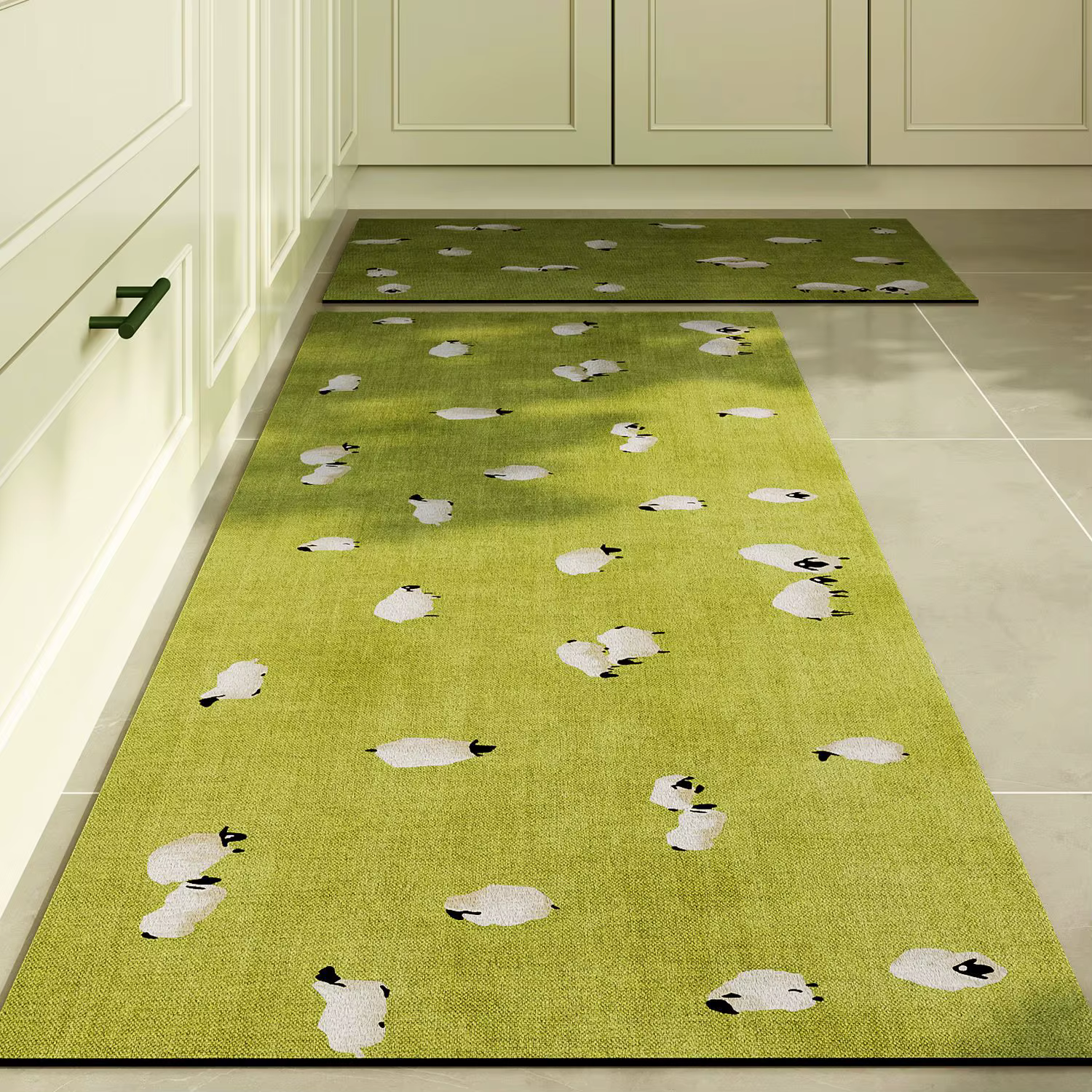 Tapis de chemin à motif d'herbe verte, Durable, mignon mouton, zèbre, Design Animal, antidérapant, l