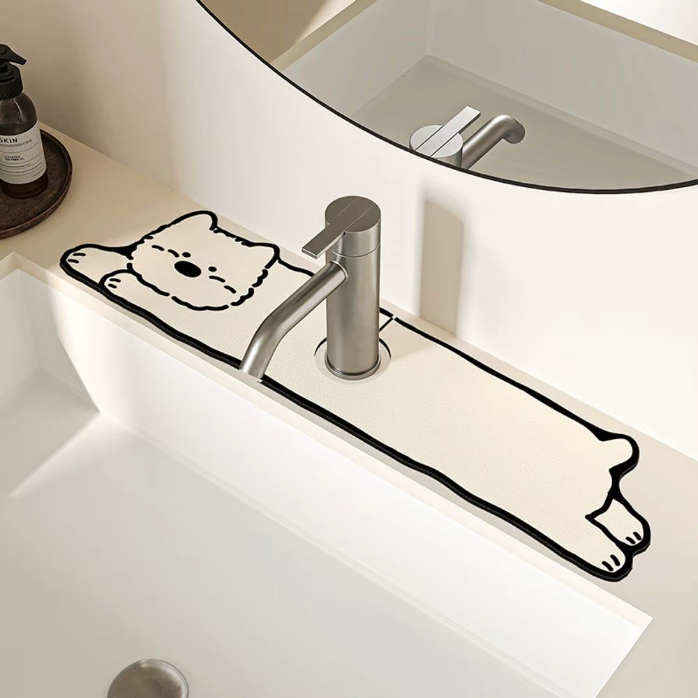 Tapis absorbant l'eau pour robinet de cuisine VIKAMA, réservoir d'eau pour lavabo, drain pour l'eau,