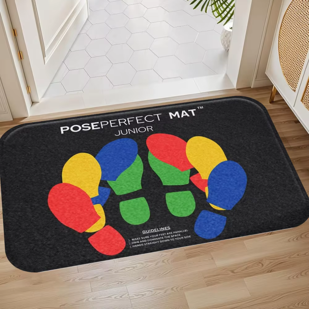 Tapis – Design coloré à motifs d'empreintes, tapis antidérapant pour intérieur/extérieur, pour salon