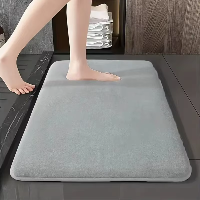 Tapis de salle de bain de couleur unie, tapis de sol de salle de bain, de porte, antidérapant, en ve