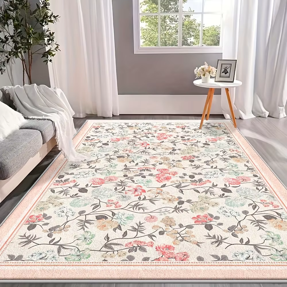 Tapis pour salon grand tapis de chambre à coucher rose tapis de sol de chevet tapis de plante de fle