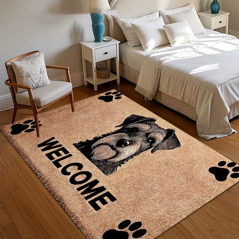 Tapis d'entrée « Bienvenue », tapis mignon pour chien, décoration de salon, tapis de jeu pour enfant