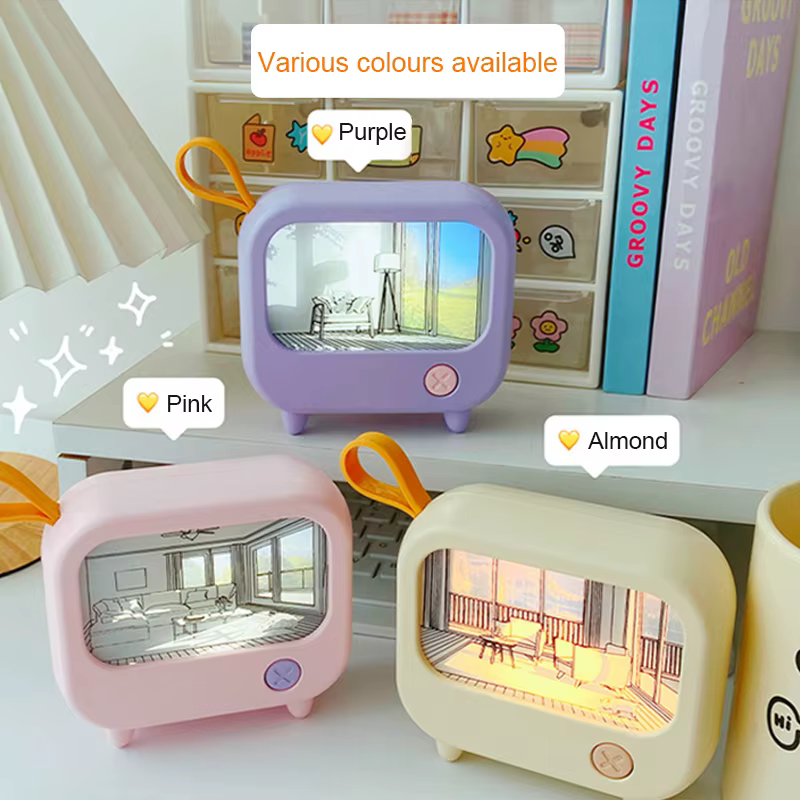 TV peinture veilleuse Led mignon enfant apprentissage lampe de Table chambre décoration de la maison