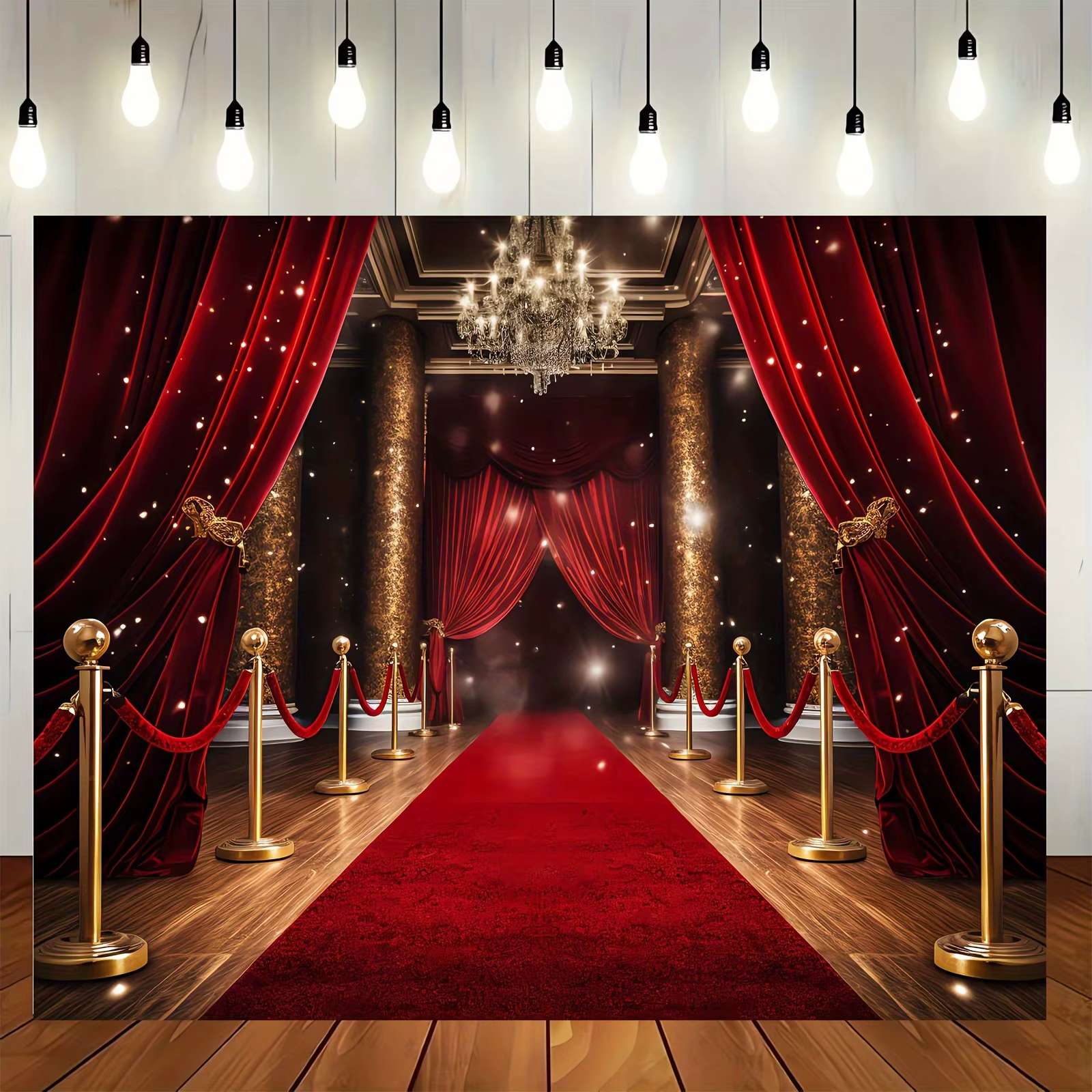 Grand arrière-plan de tapis rouge – Décoration murale de fête haut de gamme pour les célébrations d'