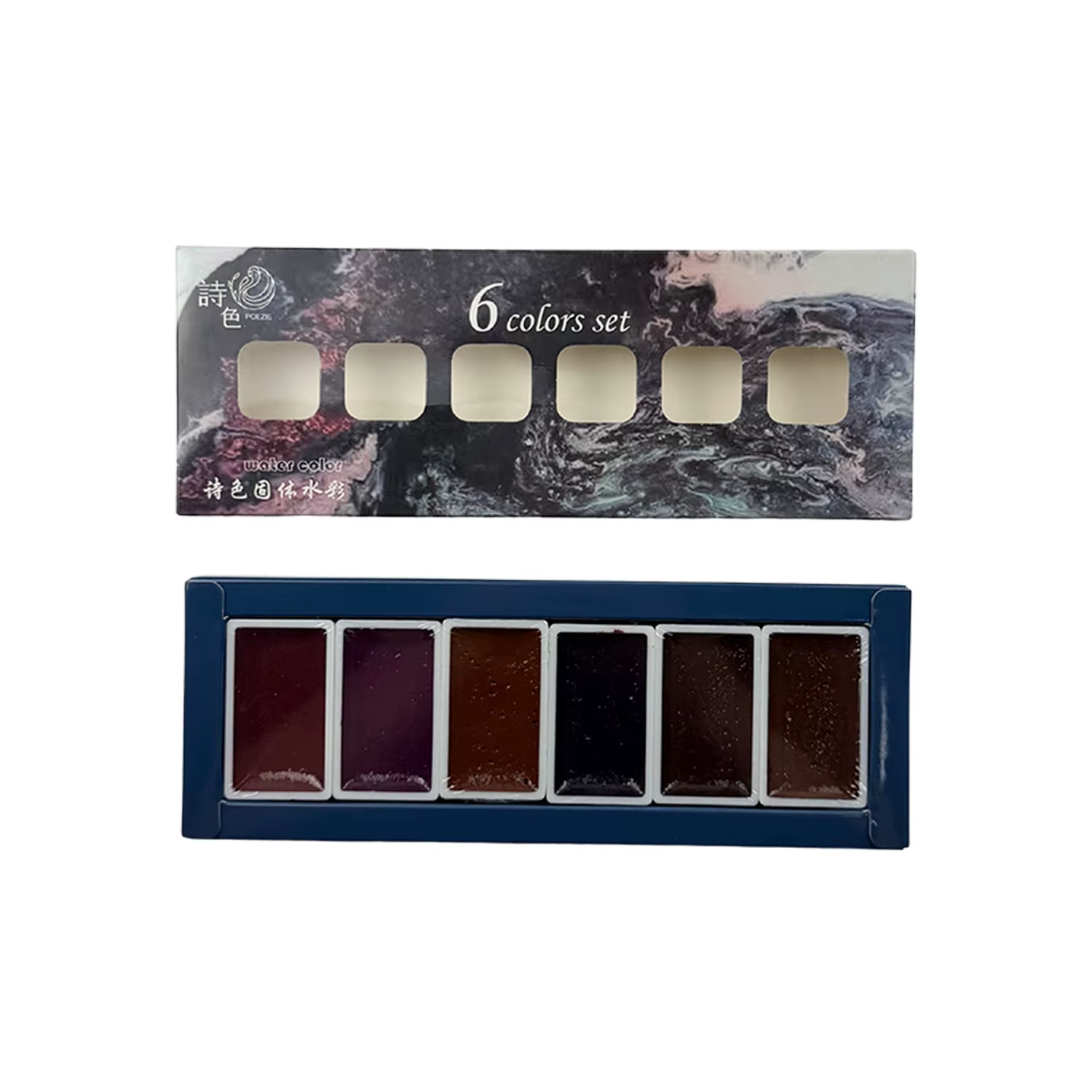 Ensemble de peinture à l'aquarelle perlée 6 couleurs, palette de pigments scintillants superposés po