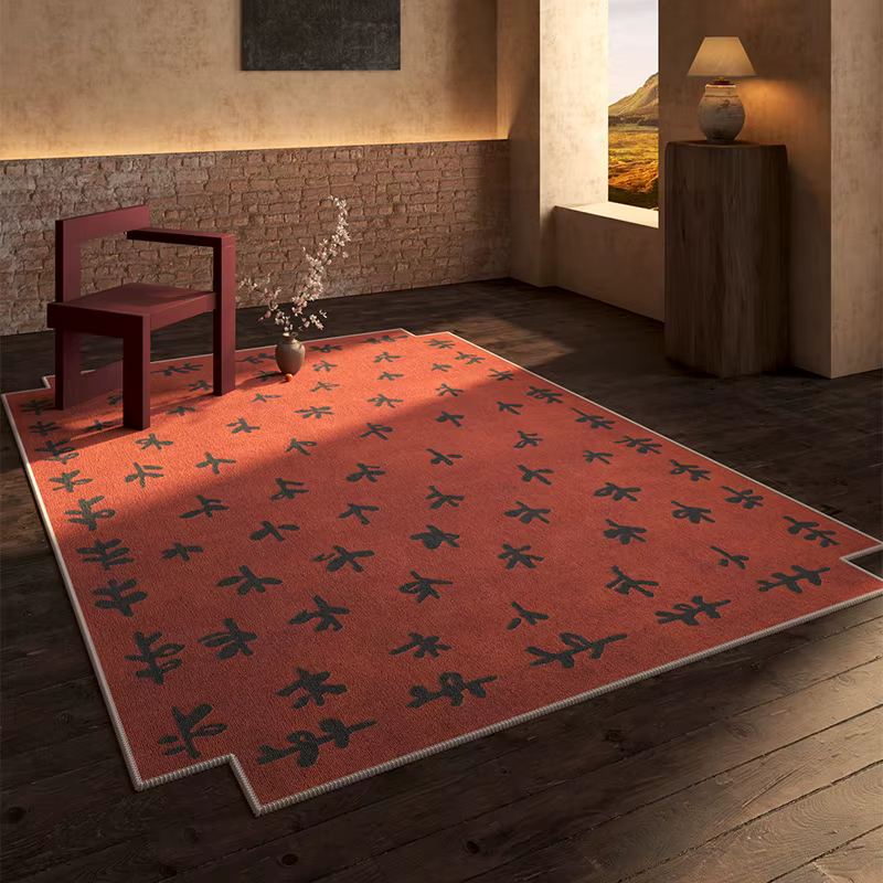 Tapis rétro léger de luxe pour décoration de salon, Style français, pour chambre à coucher, lavable,