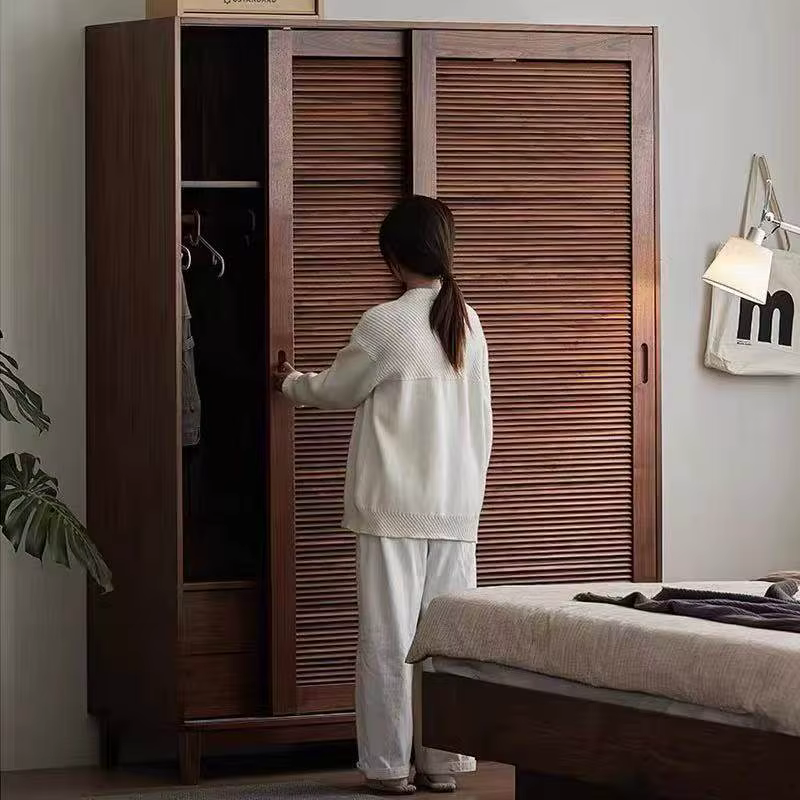 Tiroir marron armoires brillant pas cher européen gain de place armoires rangement chambre en bois A