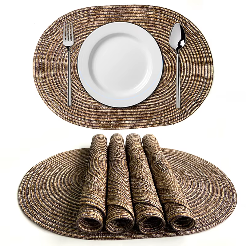 1/4/6/10 pièces tapis de Table ovales napperons tressés pour Tables à manger tapis de Table surdimen