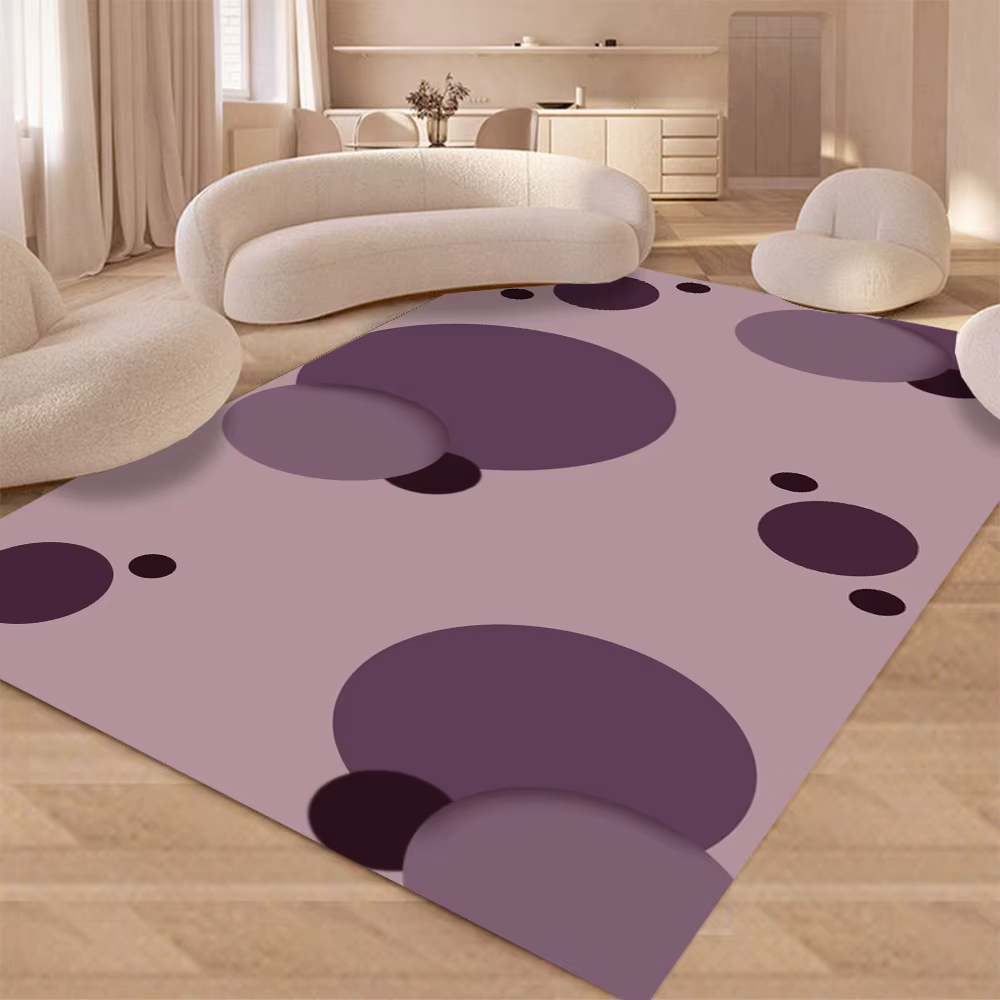 Tapis de sol minimaliste à points dégradés violets, tapis de sol doux antidérapant pour salon, chamb