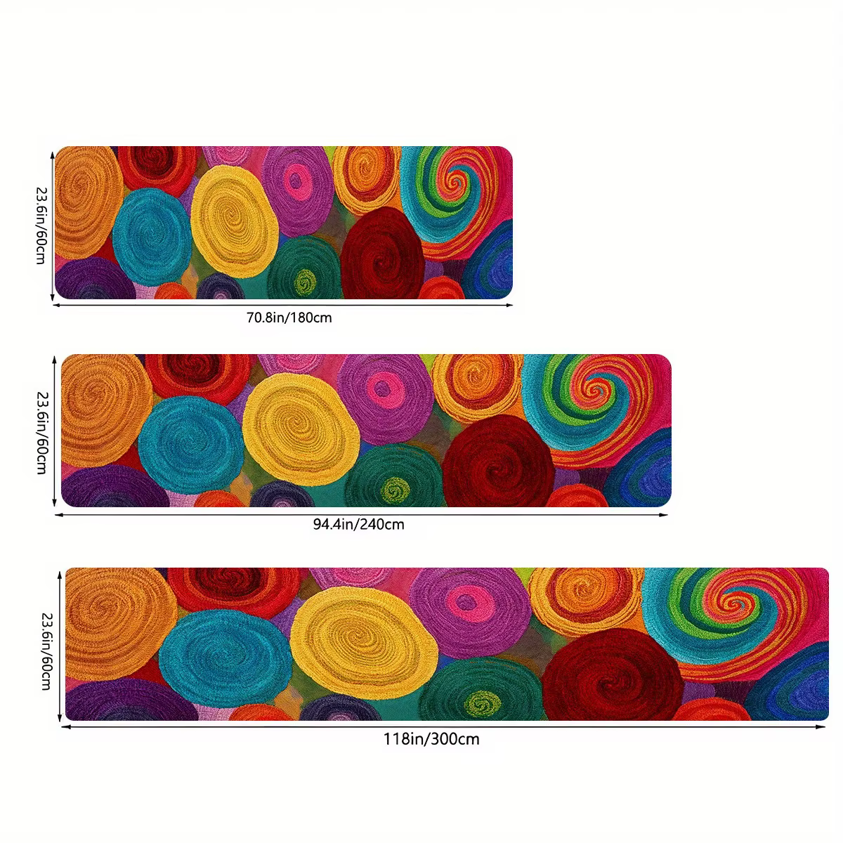 VIKAMA tapis coloré tapis rond boucle tapis cuisine tapis chambre chevet tapis de sol pour salon sal