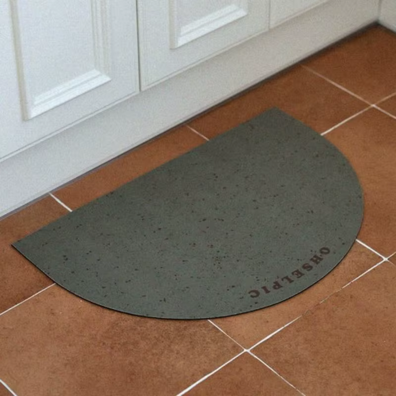 Tapis de salle de bain semi-circulaire de style nordique moderne, tapis antidérapant et absorbant l'