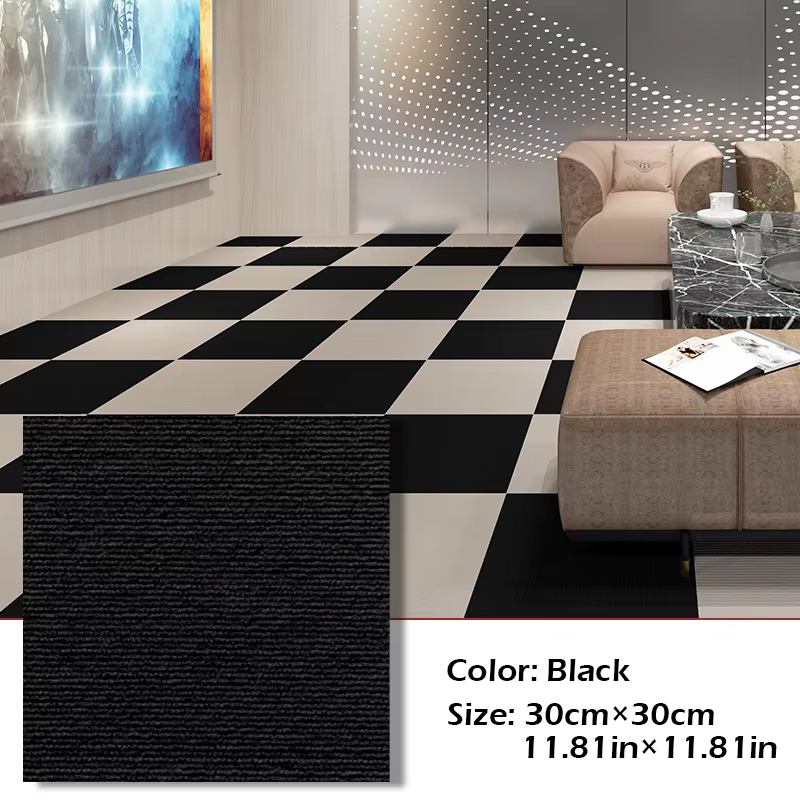 Tapis moderne multi-pièces 30x30cm à faire soi-même, auto-adhésif et antidérapant, couverture complè