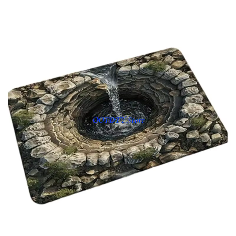 Tapis porte d'entrée absorbant 367A avec conception d'illusion d'optique 3D antidérapante pour sécur