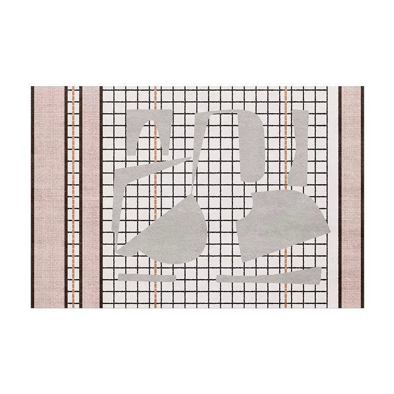 Tapis pour salon, antidérapant, imperméable, résistant à la saleté, tapis de sol à rayures roses, fo