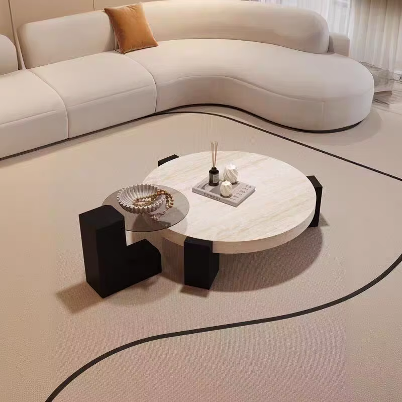 Tables basses rondes pour salon, tables d'appoint modernes pour appartement, meubles rétro en bois,
