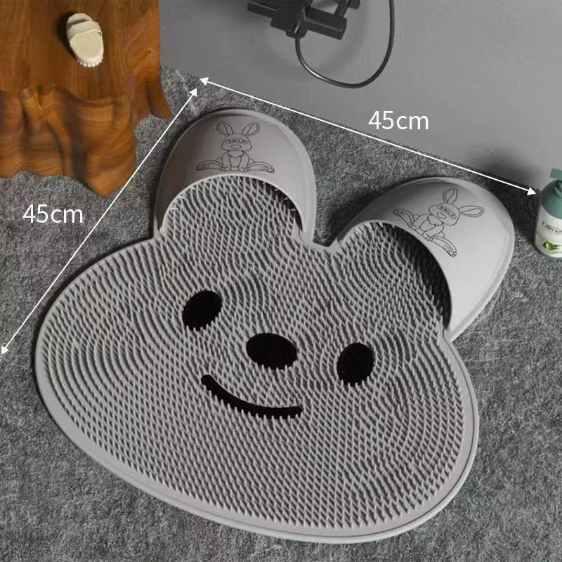 Tapis antidérapant de douche de salle de bain de lapin, tapis de pied de Massage circulaire, ventous