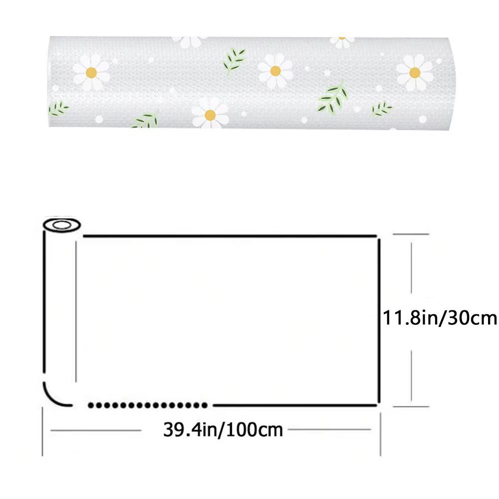 Tapis d'armoire de cuisine à fleurs de marguerite, tapis de tiroir réutilisable, tapis de Table à ma