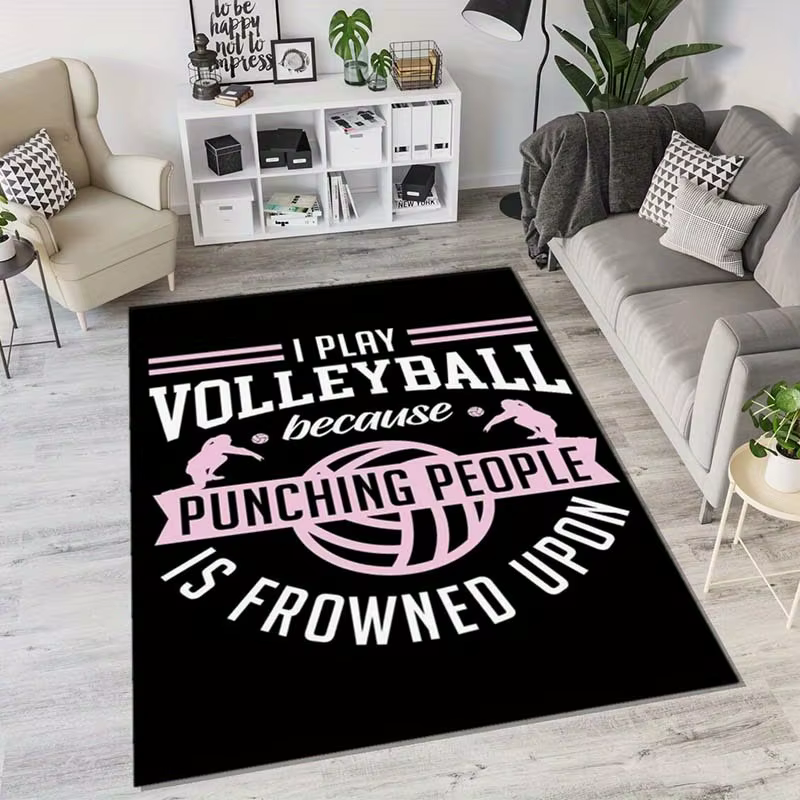 Tapis de volley-ball adapté à la chambre à coucher, au salon, à la salle de séjour - Antidérapant, d
