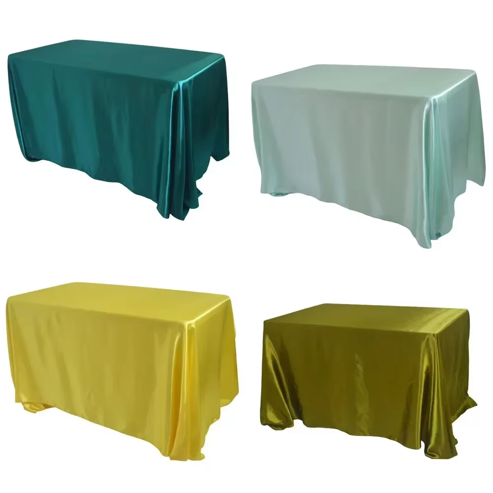 Nappe en Satin réutilisable, décoration de fête de Mariage, en Polyester, pour pique-nique, Countrya