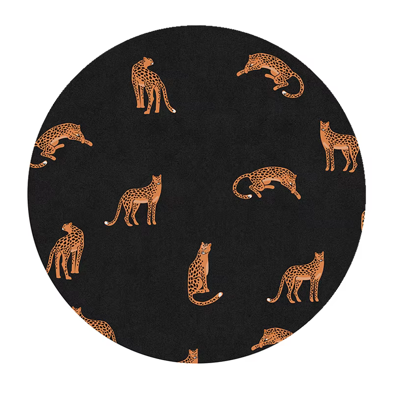 Tapis rond de luxe léger pour décoration de chambre à coucher, en peluche épaisse, tapis de sol de c