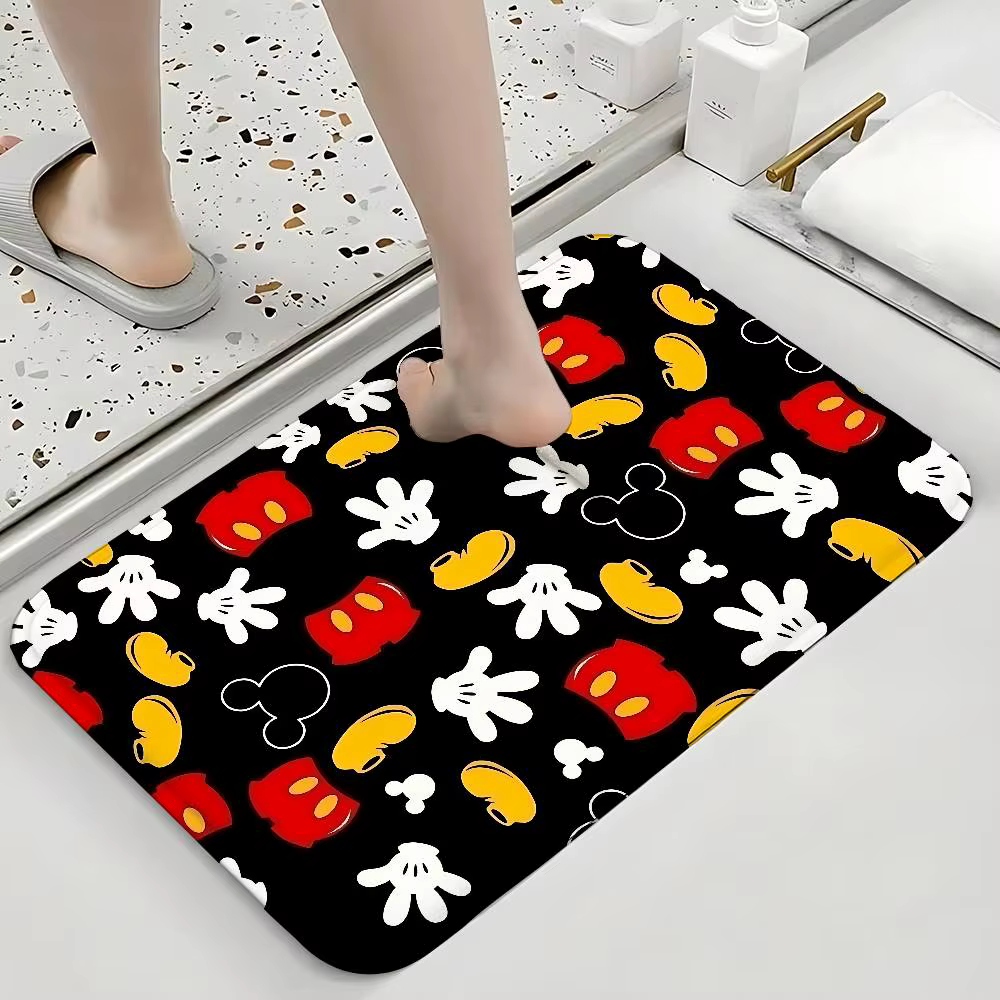 Tapis de sol mignon M-Mickey Mouse, tapis de lavage pour la maison, décoration de salon, tapis antid