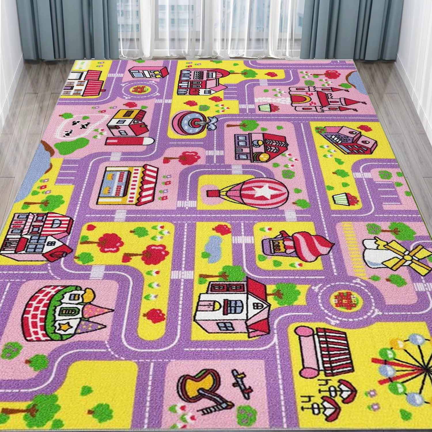 Tapis bleu rose vert doux pour l'escalade, tapis de décoration pour bureau et salon, idéal pour les