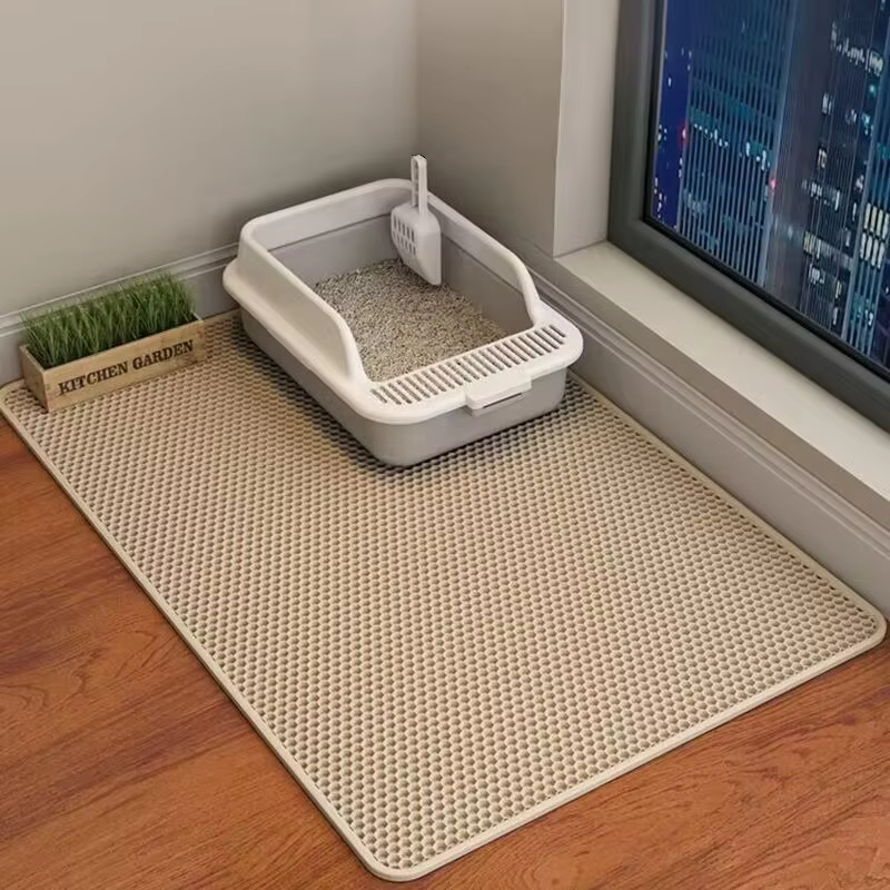 60CMX90CM tapis à litière pour chat imperméable Double couche bac à litière pour animaux de compagni
