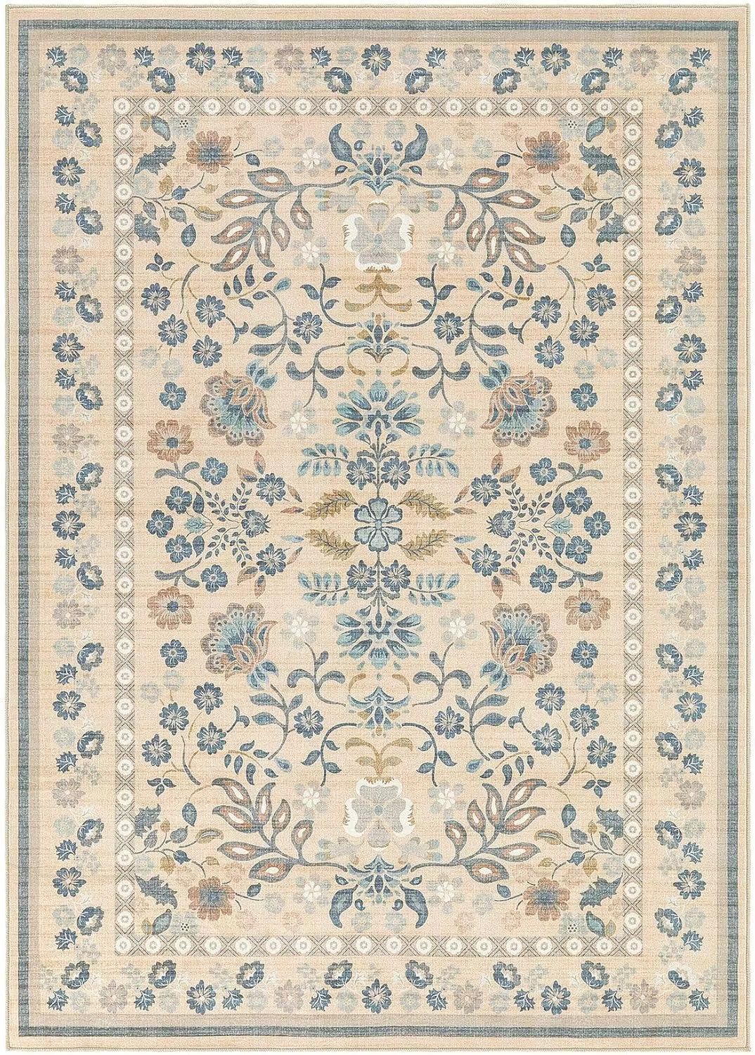 Tapis de salon grande taille, tapis de sol de chevet de chambre à coucher, lavable en Machine, fleur