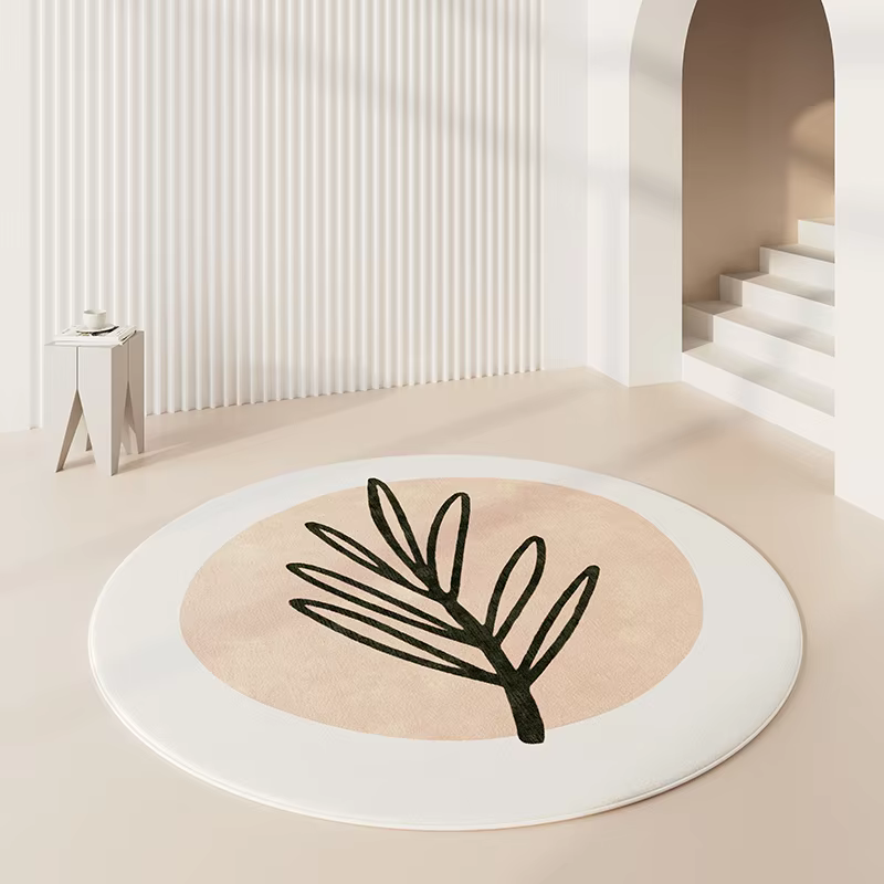 Tapis rond de grande surface, épais, doux et antidérapant, pour salon, chambre à coucher, décoration