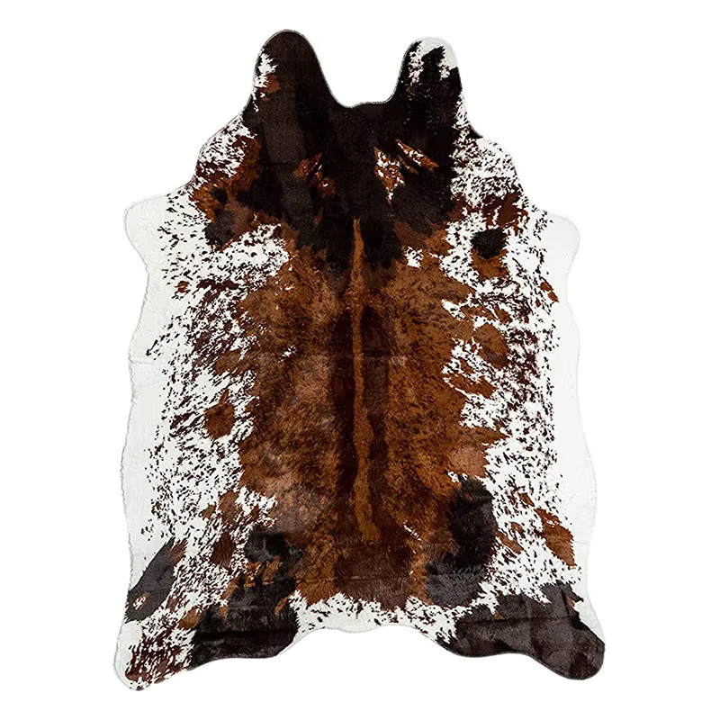Tapis Imitation peau d'animaux 140x200cm, en fausse fourrure douce, en cuir de vache, pour chambre à