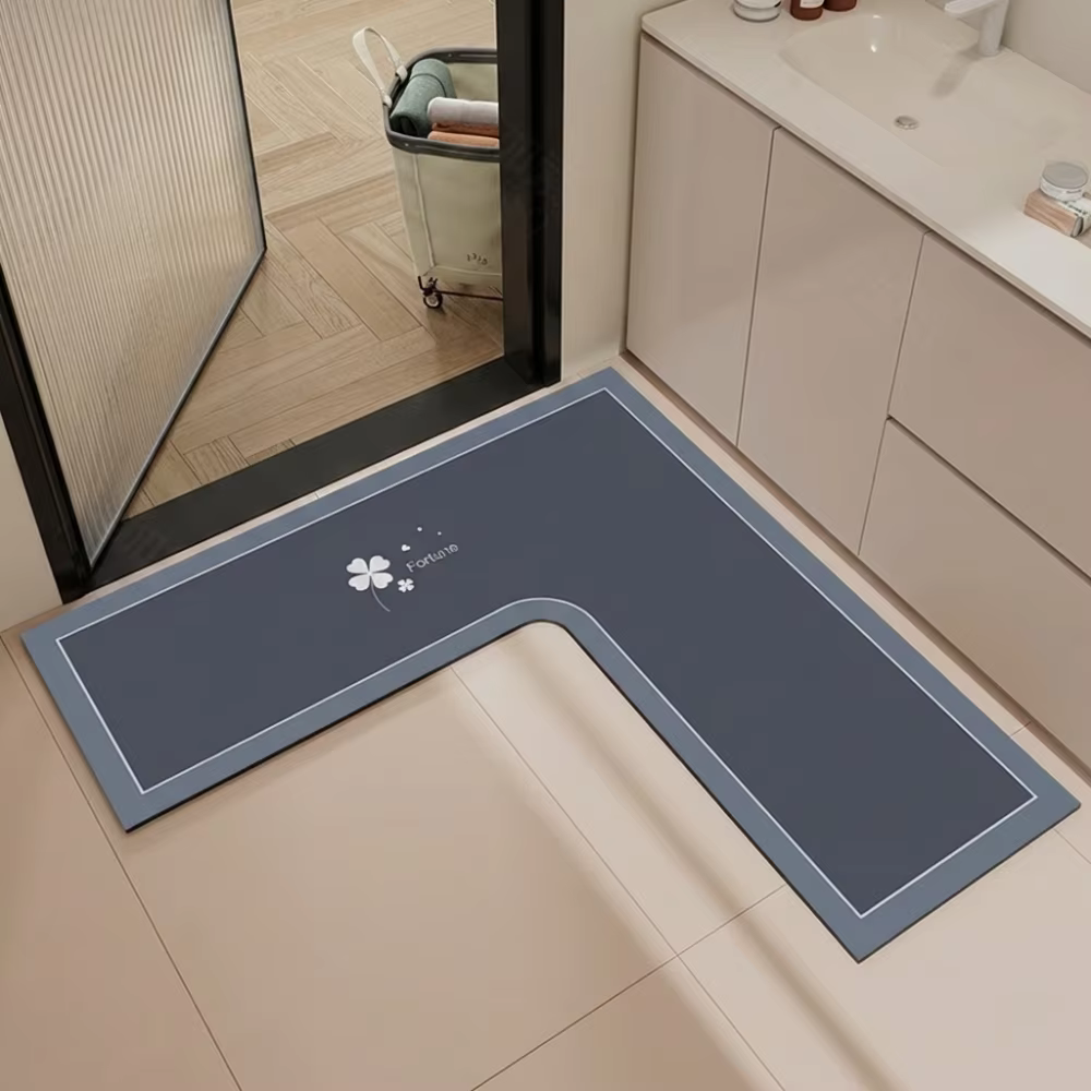 Tapis de cuisine en forme de L, absorbant l'eau, lavable, résistant à l'huile et aux taches, tapis d