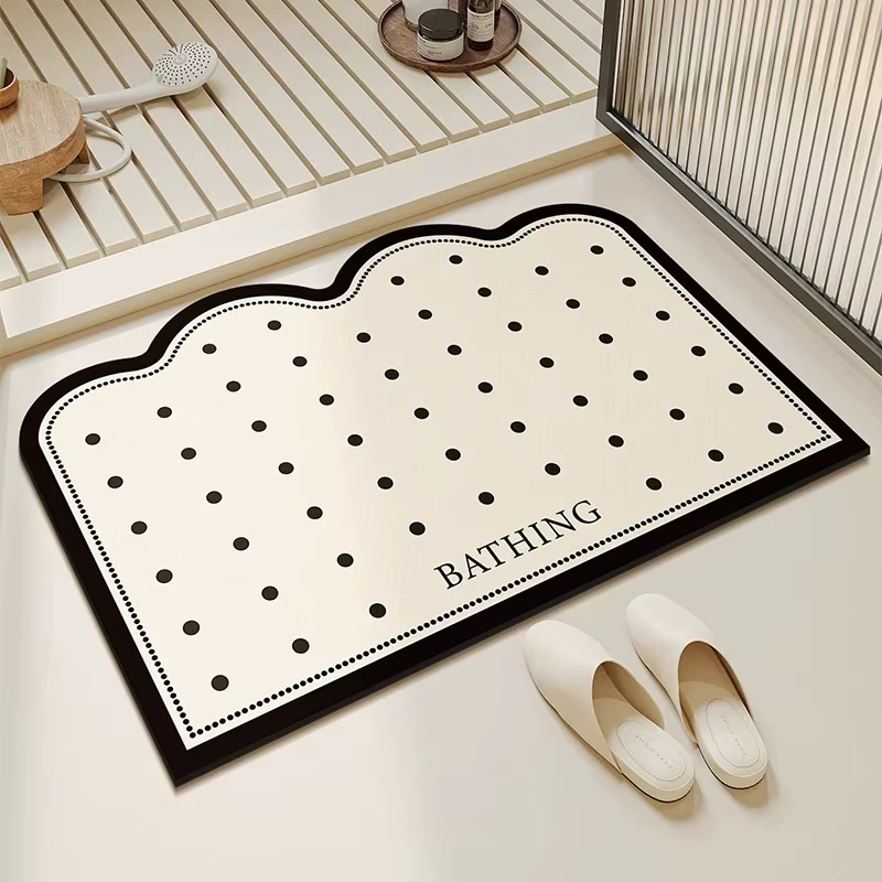Tapis de salle de bain super absorbant, antidérapant, tapis minimaliste pour la zone des toilettes,