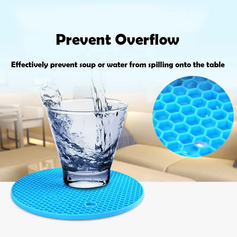 Tapis rond en Silicone résistant à la chaleur, 18/14cm, sous-verres pour tasses de boissons, porte-P